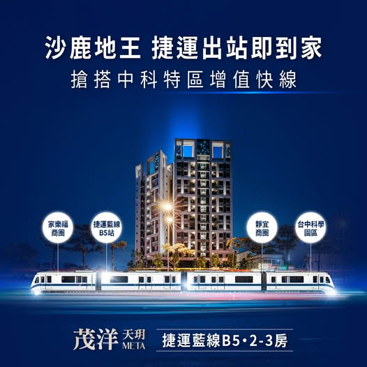 【茂洋天玥META】沙鹿地王，捷運出站即到家