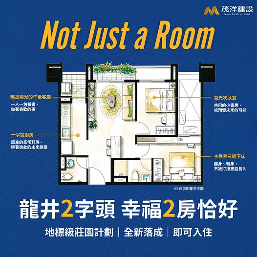 茂洋馥域】2字頭龍井NO.1 地標級莊園建築|幸福2房恰好!