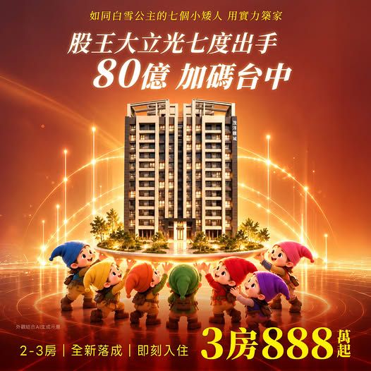 股王大立光跨足CPO 80億投資7塊產業拼圖 【茂洋馥域】2-3房｜全新落成